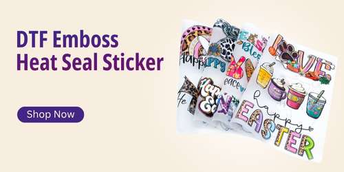 DTF emboss  heat seal sticker