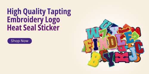 high quality tapting embroidery logo heat seal sticker